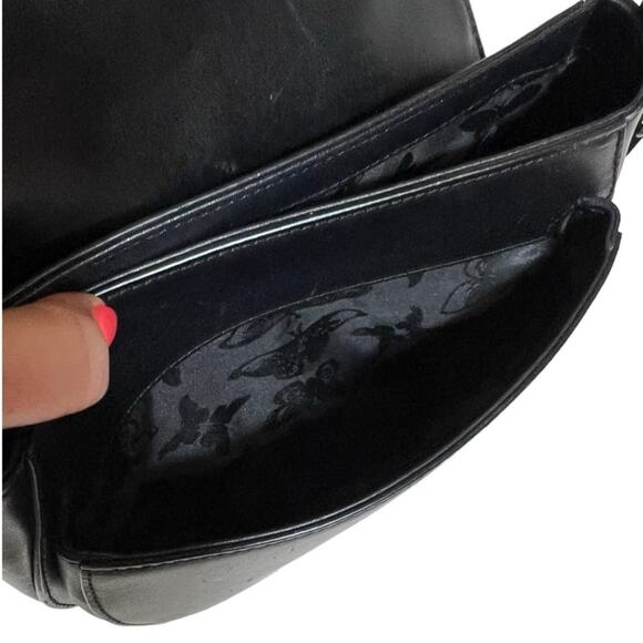 Rebecca Minkoff Astor Perforated Black Leather Saddle Bag Crossbody Adjustable - Picture 12 of 13